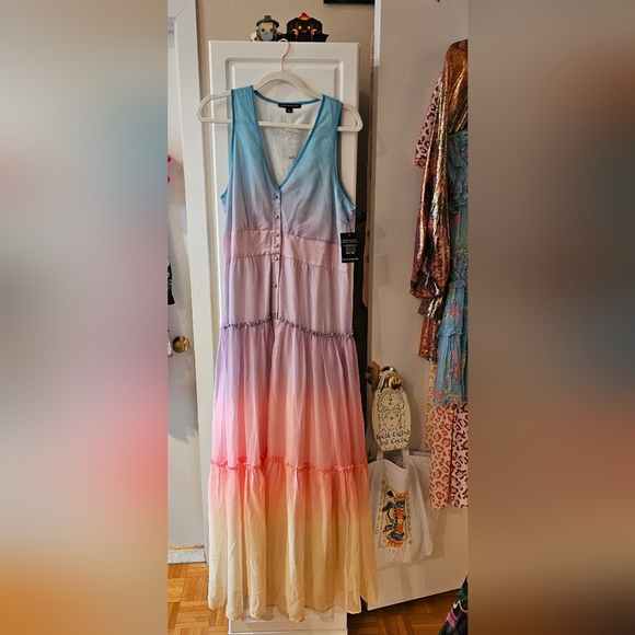 Boston Proper Multicolor Gradient Maxi Dress - Picture 7 of 7